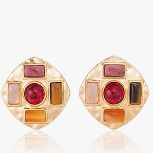 80’s inspired earrings! Gem stone earrings all the rage this summer